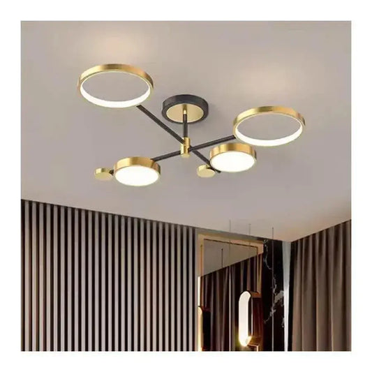 LED πολυέλαιος με ομάδες τηλεχειρισμού, 80W, Unkind, Black and Gold