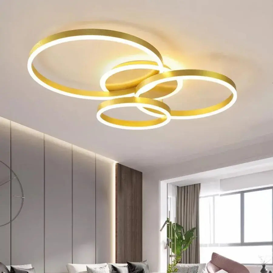 LED Lust με τηλεχειριστήριο Lyra, 100W, 3 κύκλοι, μαργαρίτα, βουρτσισμένο χρυσό, κρύο/ζεστό/ουδέτερο φως