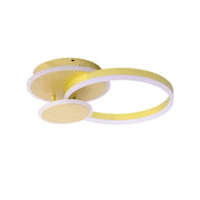 LED πολυέλαιος με τηλεχειριστήριο Lyra, 102W, 2 κύκλοι, μαργαρίτα, βουρτσισμένο χρυσό, κρύο/ζεστό/ουδέτερο φως