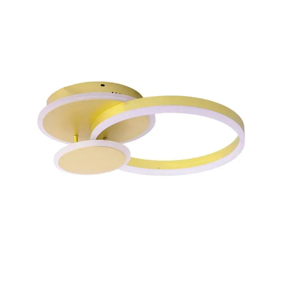 LED πολυέλαιος με τηλεχειριστήριο Lyra, 102W, 2 κύκλοι, μαργαρίτα, βουρτσισμένο χρυσό, κρύο/ζεστό/ουδέτερο φως
