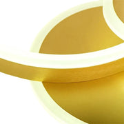 LED πολυέλαιος με τηλεχειριστήριο Lyra, 102W, 2 κύκλοι, μαργαρίτα, βουρτσισμένο χρυσό, κρύο/ζεστό/ουδέτερο φως