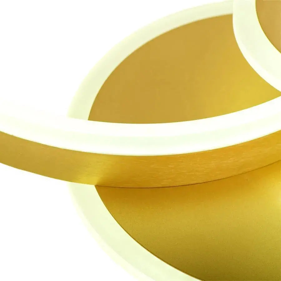 LED πολυέλαιος με τηλεχειριστήριο Lyra, 102W, 2 κύκλοι, μαργαρίτα, βουρτσισμένο χρυσό, κρύο/ζεστό/ουδέτερο φως