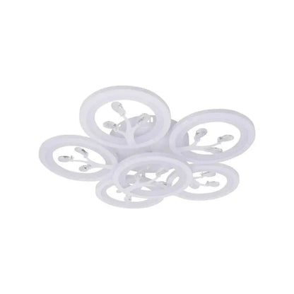 LED πολυέλαιος με τηλεχειριστήριο Daisy, 6 αντικείμενα, 72W, κρύο/ζεστό/ουδέτερο φως, ασταθές, λευκό με κρυστάλλινο