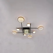 LED πολυέλαιος με τηλεχειριστήριο Misel 168W, μαύρο χρυσό