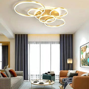 LED Lust με τηλεχειριστήριο Lyra, 248W, 5 κύκλοι, δέσμη, βουρτσισμένο χρυσό, κρύο/ζεστό/ουδέτερο φως