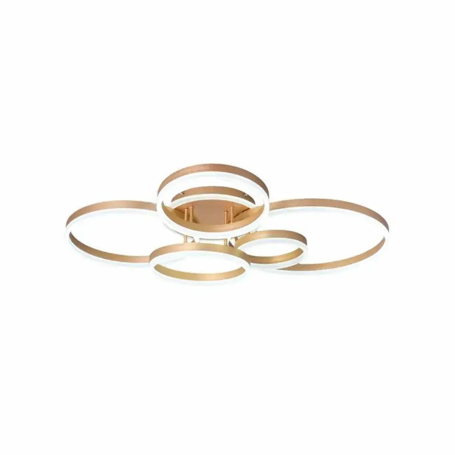 LED Lust με τηλεχειριστήριο Lyra, 248W, 5 κύκλοι, δέσμη, βουρτσισμένο χρυσό, κρύο/ζεστό/ουδέτερο φως