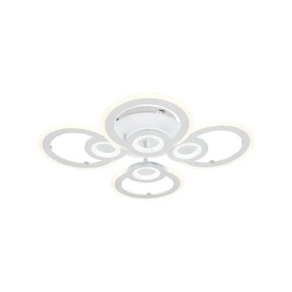 LED πολυέλαιος με το τηλεχειριστήριο του Kade, 72W, 4 κύκλοι, κρύο/ζεστό/ουδέτερο φως, ασταθές, λευκό