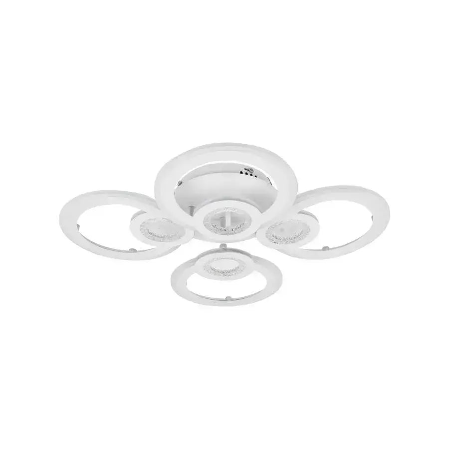 LED πολυέλαιος με το τηλεχειριστήριο του Kade, 72W, 4 κύκλοι, κρύο/ζεστό/ουδέτερο φως, ασταθές, λευκό