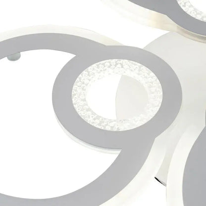 LED πολυέλαιος με το τηλεχειριστήριο του Kade, 72W, 4 κύκλοι, κρύο/ζεστό/ουδέτερο φως, ασταθές, λευκό