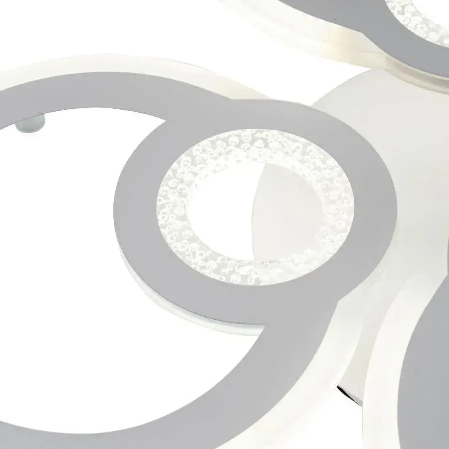 LED πολυέλαιος με το τηλεχειριστήριο του Kade, 72W, 4 κύκλοι, κρύο/ζεστό/ουδέτερο φως, ασταθές, λευκό