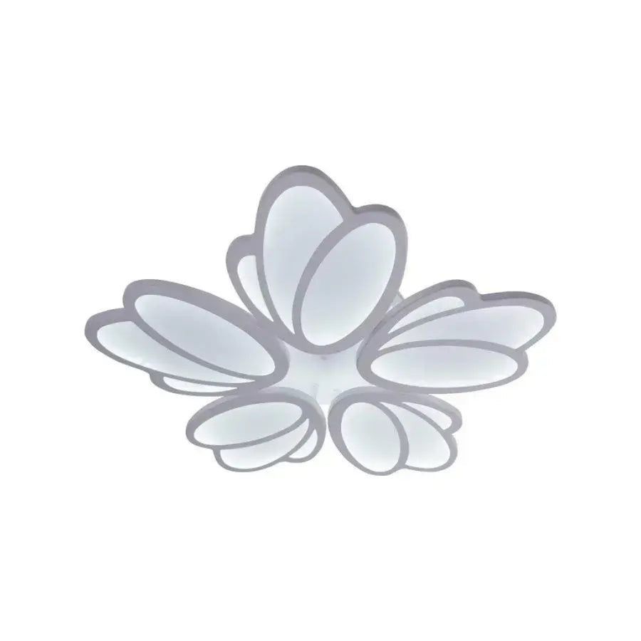 LED πολυέλαιος με τηλεχειριστήριο Tulip, 73W, 5 πέταλα, κρύο/ζεστό/ουδέτερο φως, ασταθές, λευκό