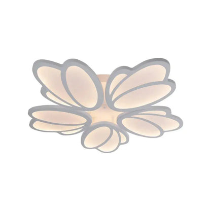 LED πολυέλαιος με τηλεχειριστήριο Tulip, 73W, 5 πέταλα, κρύο/ζεστό/ουδέτερο φως, ασταθές, λευκό