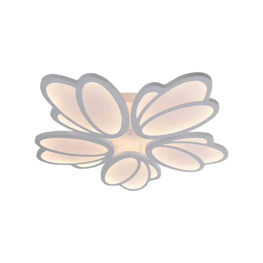 LED πολυέλαιος με τηλεχειριστήριο Tulip, 73W, 5 πέταλα, κρύο/ζεστό/ουδέτερο φως, ασταθές, λευκό