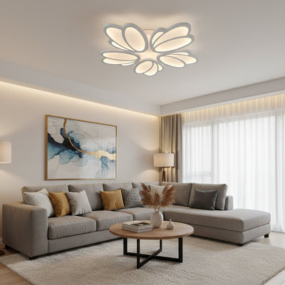 Πολυέλαιος LED με τηλεχειριστήριο TULIP 81W, 5 Πέταλα, Κρύο/Ζεστό/Ουδέτερο φως, Ρυθμιζόμενο, Λευκό