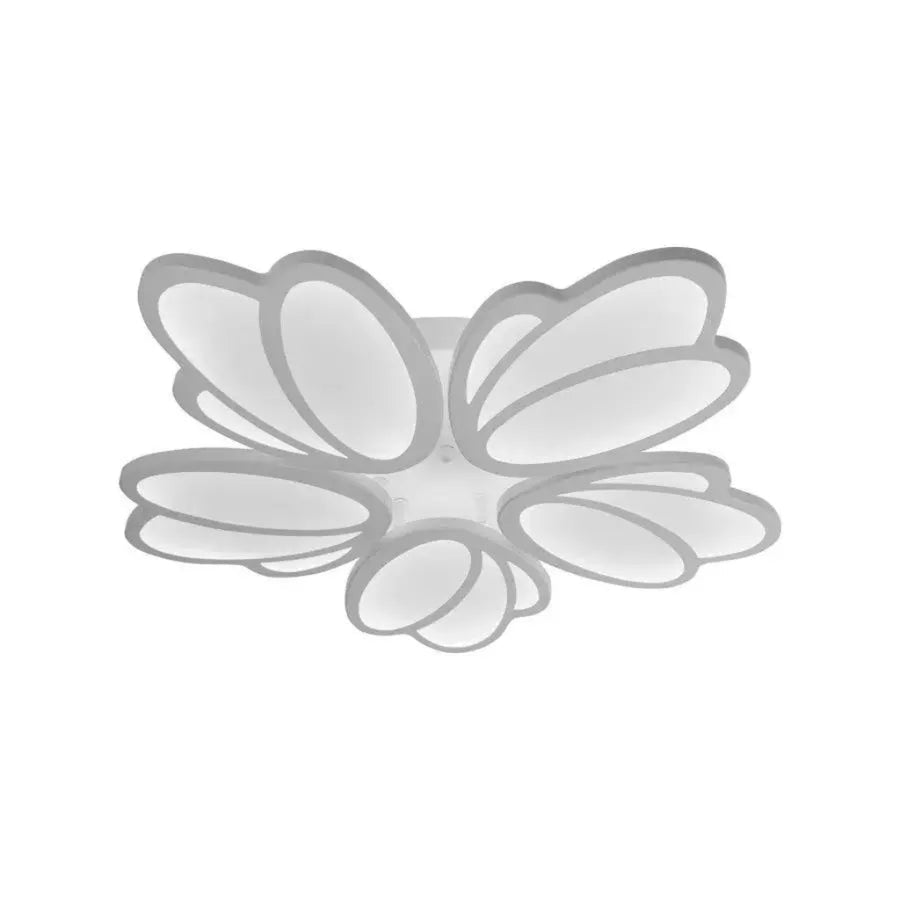 LED πολυέλαιος με τηλεχειριστήριο Tulip, 73W, 5 πέταλα, κρύο/ζεστό/ουδέτερο φως, ασταθές, λευκό