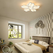 LED πολυέλαιος με τηλεχειριστήριο Tulip, 73W, 5 πέταλα, κρύο/ζεστό/ουδέτερο φως, ασταθές, λευκό