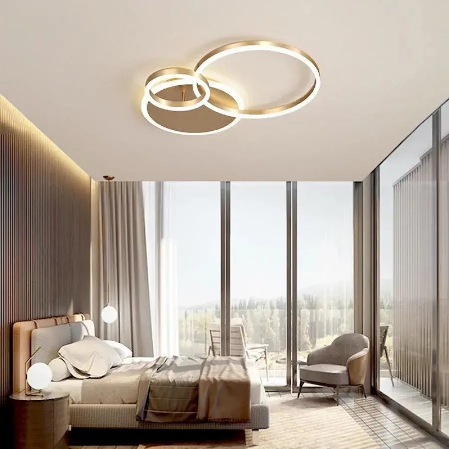 LED πολυέλαιος με τηλεχειριστήριο Rilia, 100W, Dimable, White With Gold