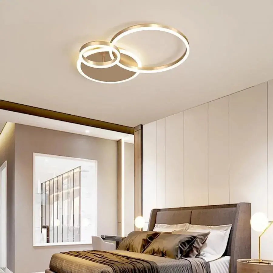 LED πολυέλαιος με τηλεχειριστήριο Rilia, 100W, Dimable, White With Gold