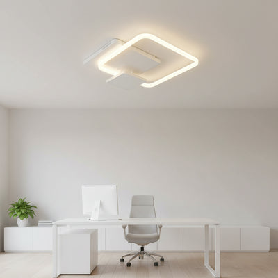 Πολυέλαιος LED με τηλεχειριστήριο ANEMONA 75W, 3 Τετράγωνα, Κρύο/Ζεστό/Ουδέτερο φως, Ρυθμιζόμενο, Λευκό