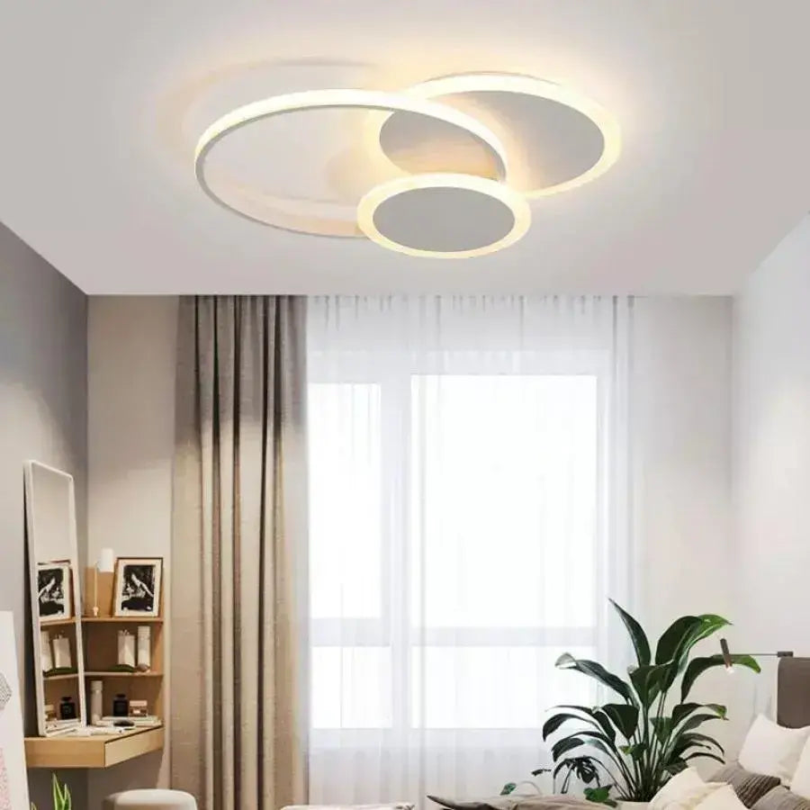 LED πολυέλαιος με τηλεχειριστήριο Silvian με 3 κύκλους 58W κρύο/ζεστό/λευκό ουδέτερο λευκό