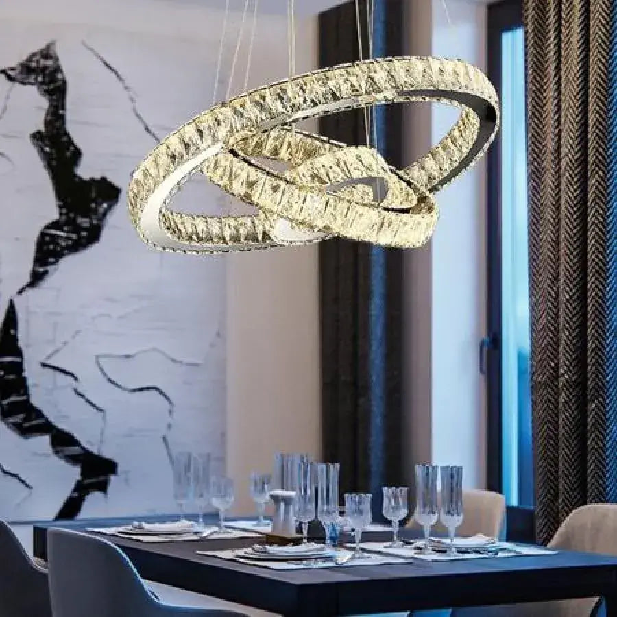 Lulus LED Crystal με τηλεχειριστήριο 36W ασήμι