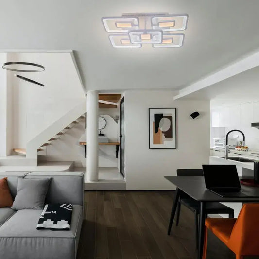 LED Lust με τηλεχειριστήριο, Felix, 5 τετράγωνα, 107W, κρύο/ζεστό/ουδέτερο φως, ασταθές, λευκό