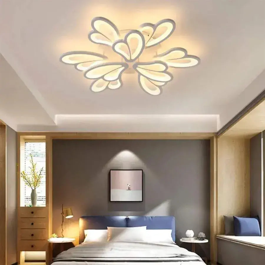 LED Lust με Grand Remote Control Blossom, 107W, 9 πέταλα, κρύο/ζεστό/ουδέτερο φως, ασταθές, λευκό