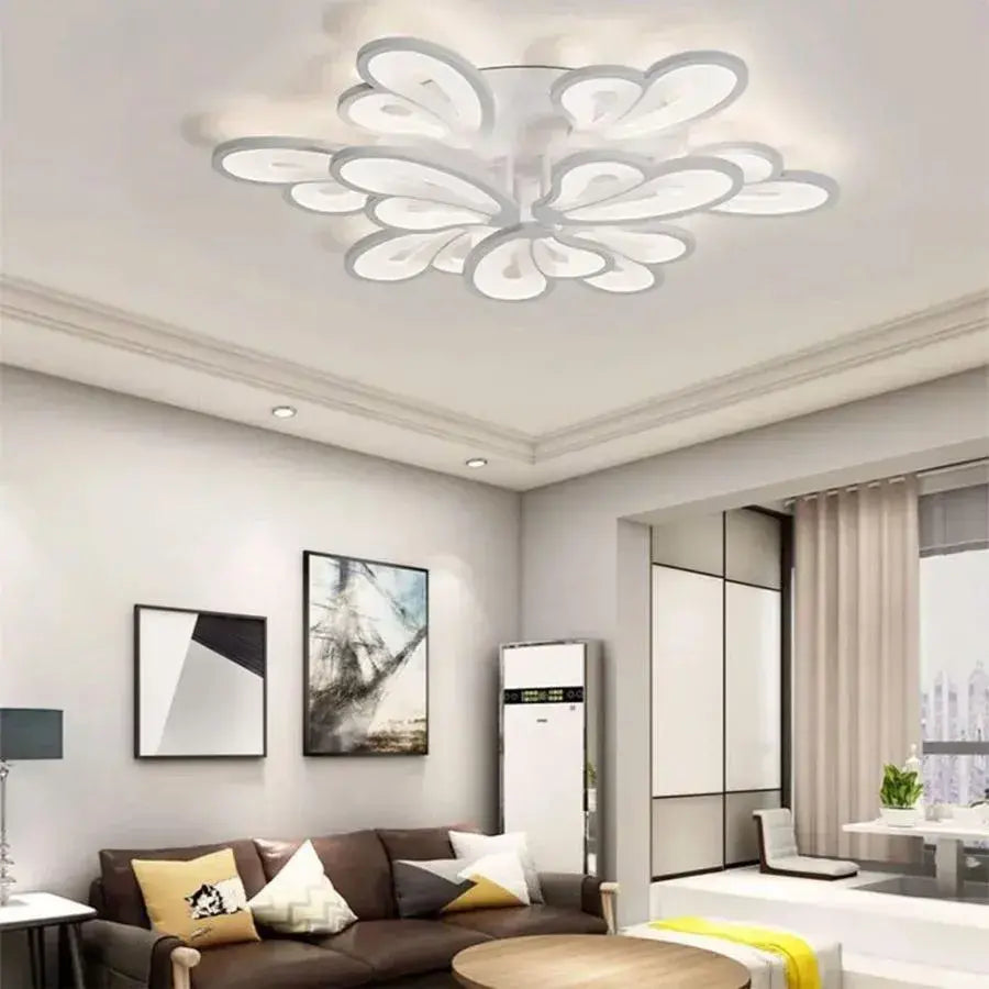 LED Lust με Grand Remote Control Blossom, 107W, 9 πέταλα, κρύο/ζεστό/ουδέτερο φως, ασταθές, λευκό