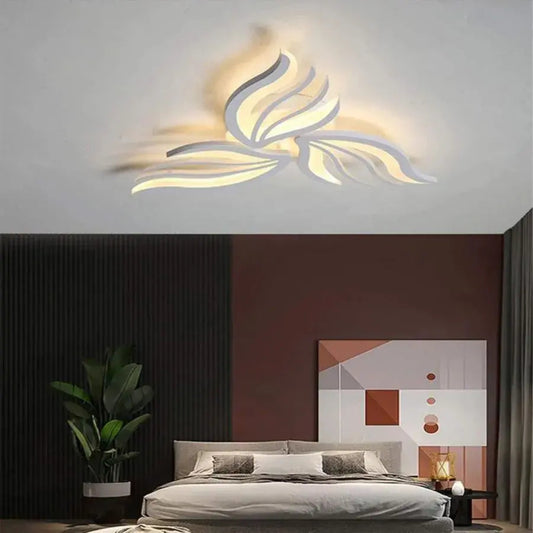 LED πολυέλαιος με τηλεχειριστήριο Sakura, 37W, 3 πέταλα, κρύο/ζεστό/ουδέτερο φως, ασταθές, λευκό