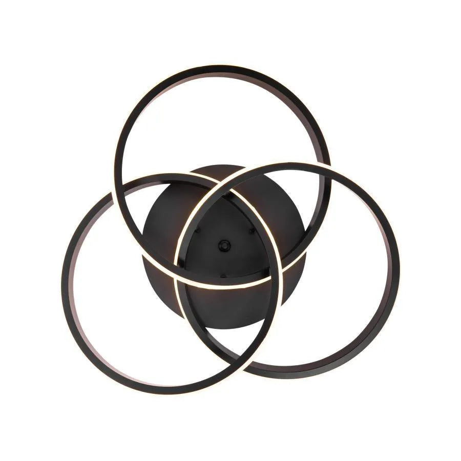 LED LED Vector Vortex, 96W, Metallic, Diamteru 40cm, μαύρο, απομακρυσμένο, κρύο/ζεστό/ουδέτερο φως