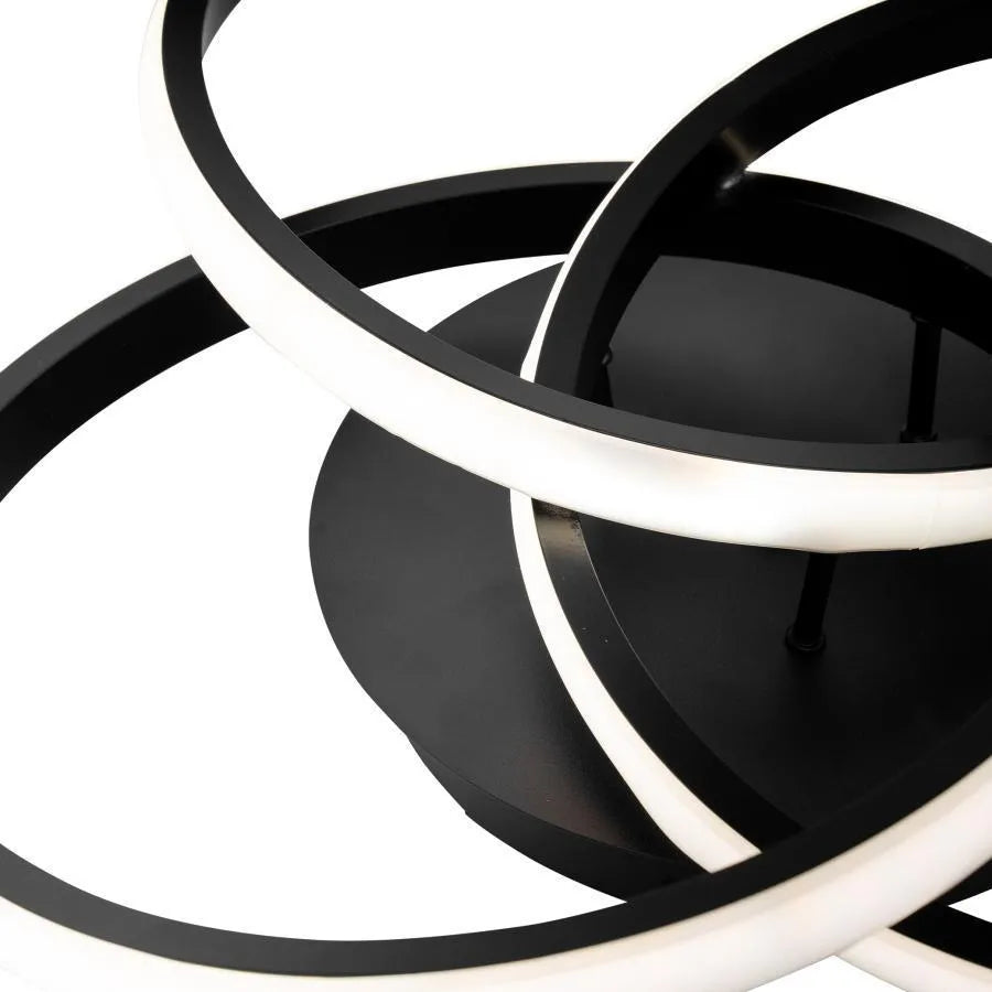 LED LED Vector Vortex, 96W, Metallic, Diamteru 40cm, μαύρο, απομακρυσμένο, κρύο/ζεστό/ουδέτερο φως