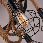 Andy 6x E27 Metal και Brown Rope