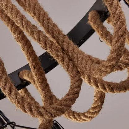 Andy 6x E27 Metal και Brown Rope
