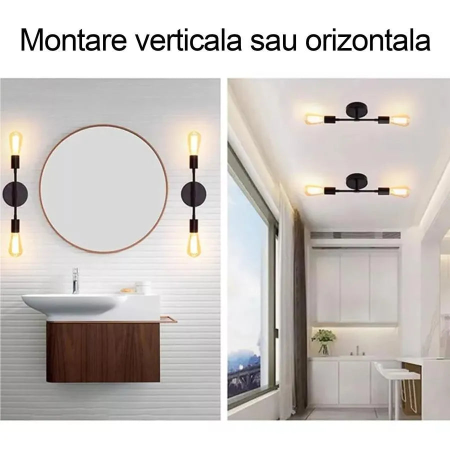 Sini 2*e27, μέταλλο, μαύρο