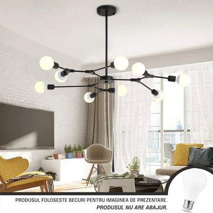 Architek Nona Chandelier, 9x E27, μαύρο, μέταλλο