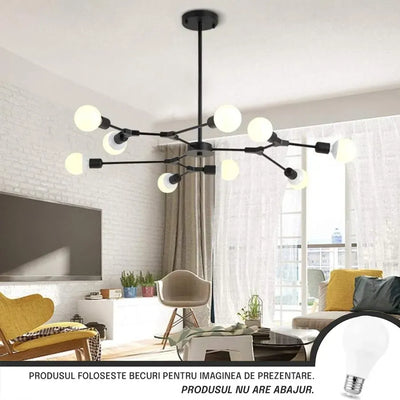 Architek Nona Chandelier, 9x E27, μαύρο, μέταλλο