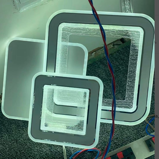 LED LED τετράγωνο, 34W, 3 τετράγωνα, κρύο/ζεστό/ουδέτερο φως, λευκό