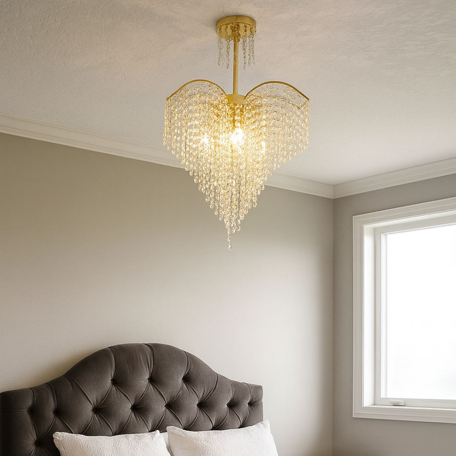 Πολυέλαιος Crystal Soner 4x E27 Gold