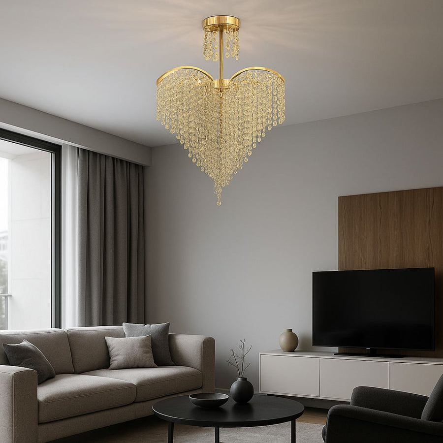 Πολυέλαιος Crystal Soner 4x E27 Gold