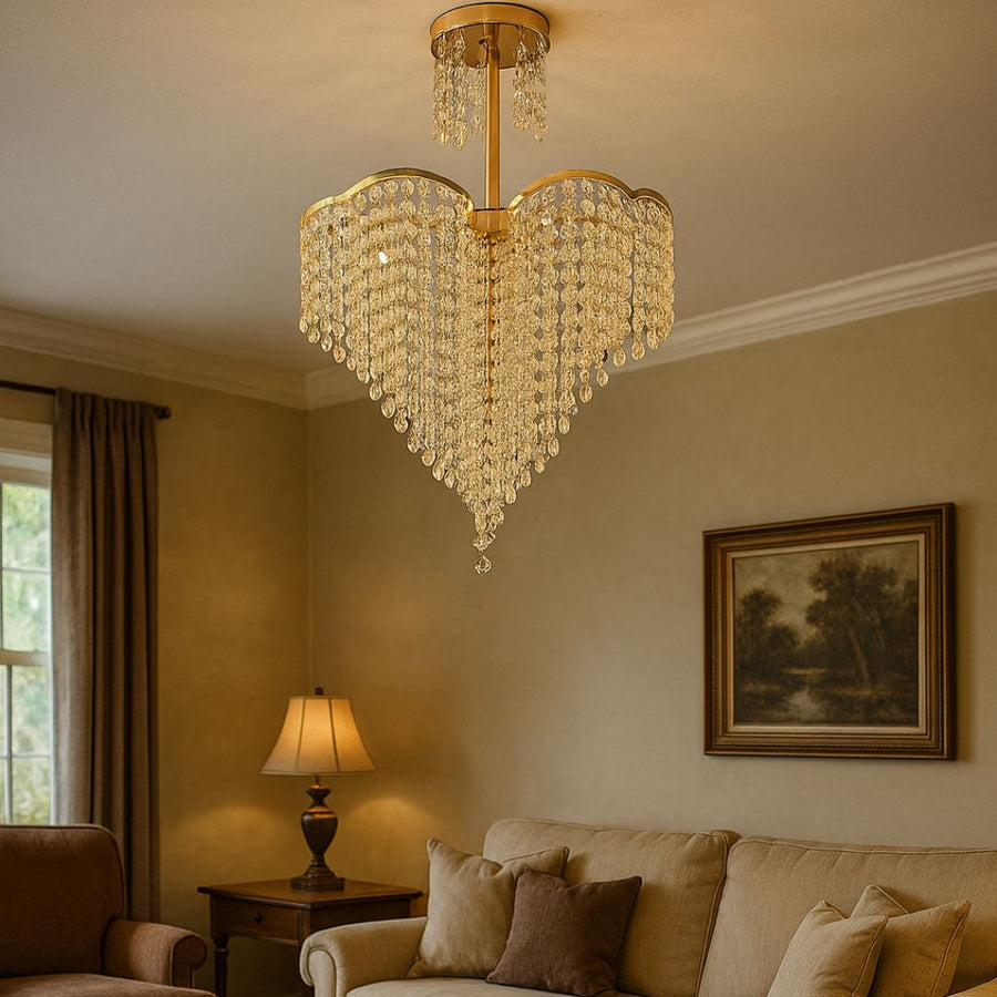 Πολυέλαιος Crystal Soner 4x E27 Gold