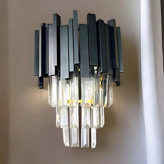 BLOIS Piccolo Cristal Chandelier Light, 2xE14, Μαύρο προεπιλεγμένα φώτα τοίχου εσωτερικού χώρου Τίτλος Alessandro Design