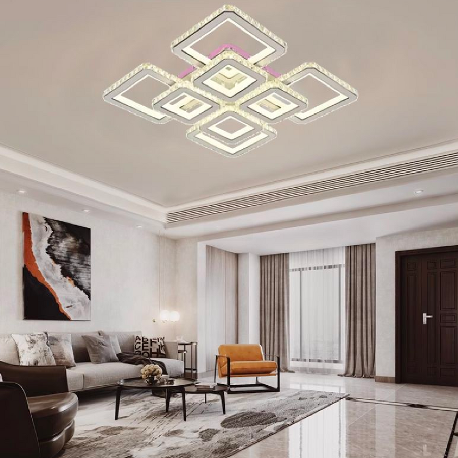 LED πολυέλαιος με τηλεχειριστήριο Leila, 362W, White, Daisy, RGB