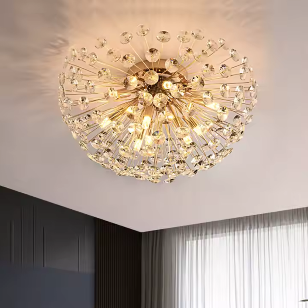 Crystal πολυέλαιος Minuet 4x G9, διάμετρος 35cm, γυαλιστερό χρυσό
