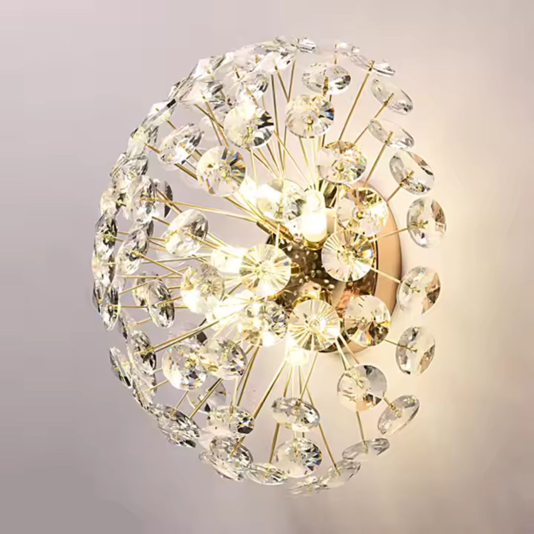Crystal πολυέλαιος Minuet 4x G9, διάμετρος 35cm, γυαλιστερό χρυσό