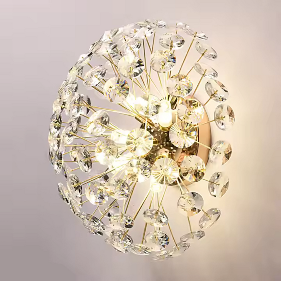 Crystal πολυέλαιος Minuet 4x G9, διάμετρος 35cm, γυαλιστερό χρυσό
