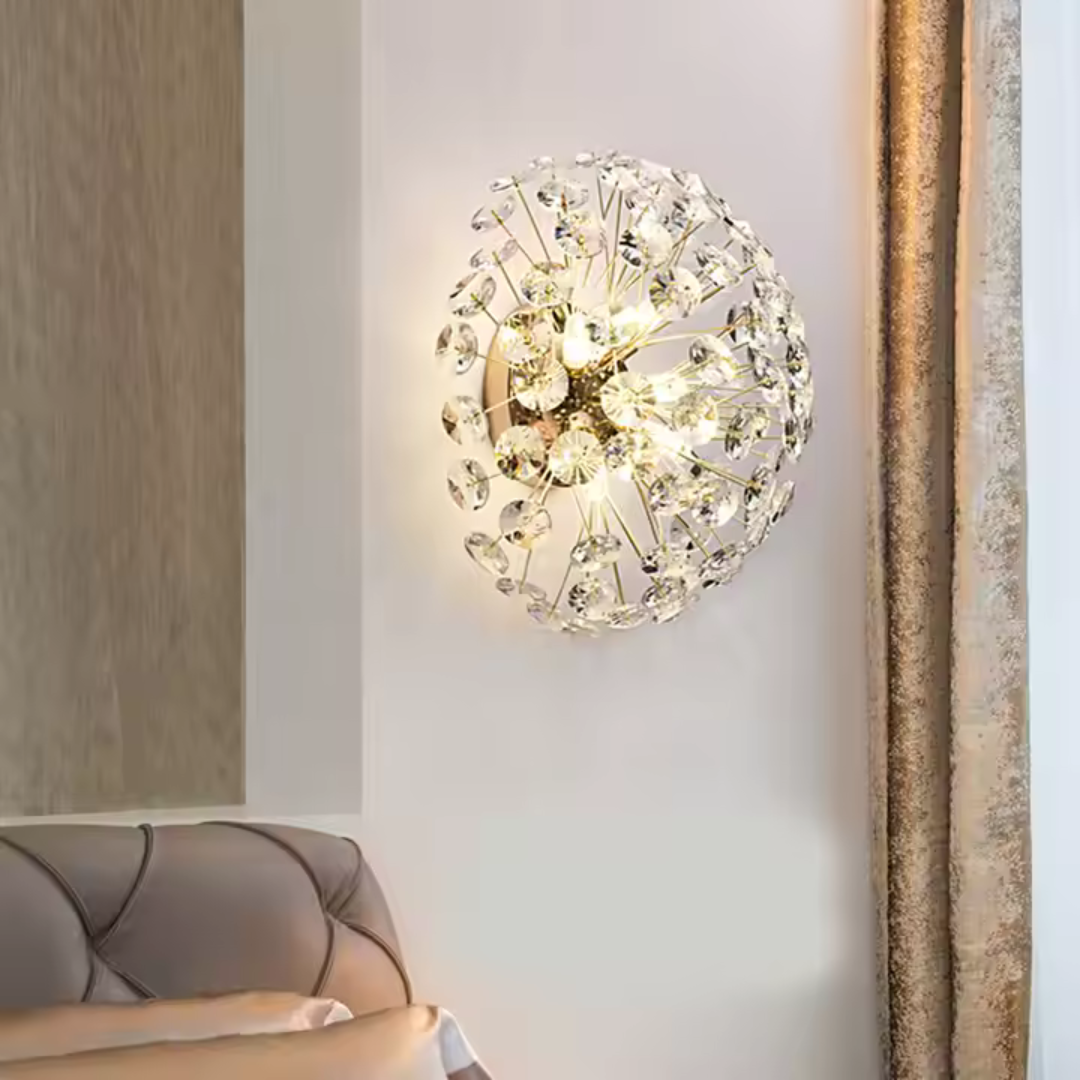 Crystal πολυέλαιος Minuet 4x G9, διάμετρος 35cm, γυαλιστερό χρυσό