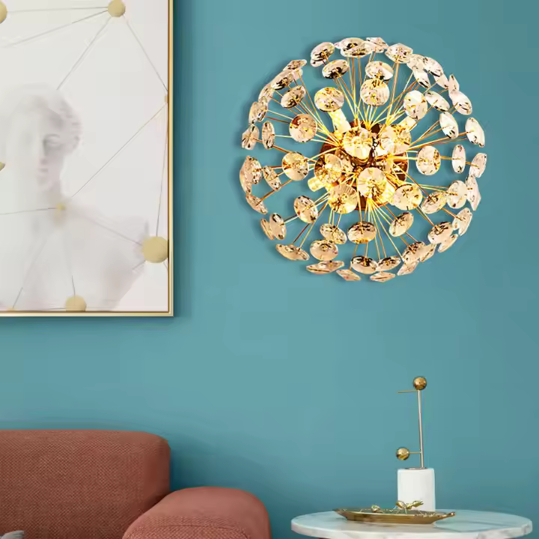 Crystal πολυέλαιος Minuet 4x G9, διάμετρος 35cm, γυαλιστερό χρυσό