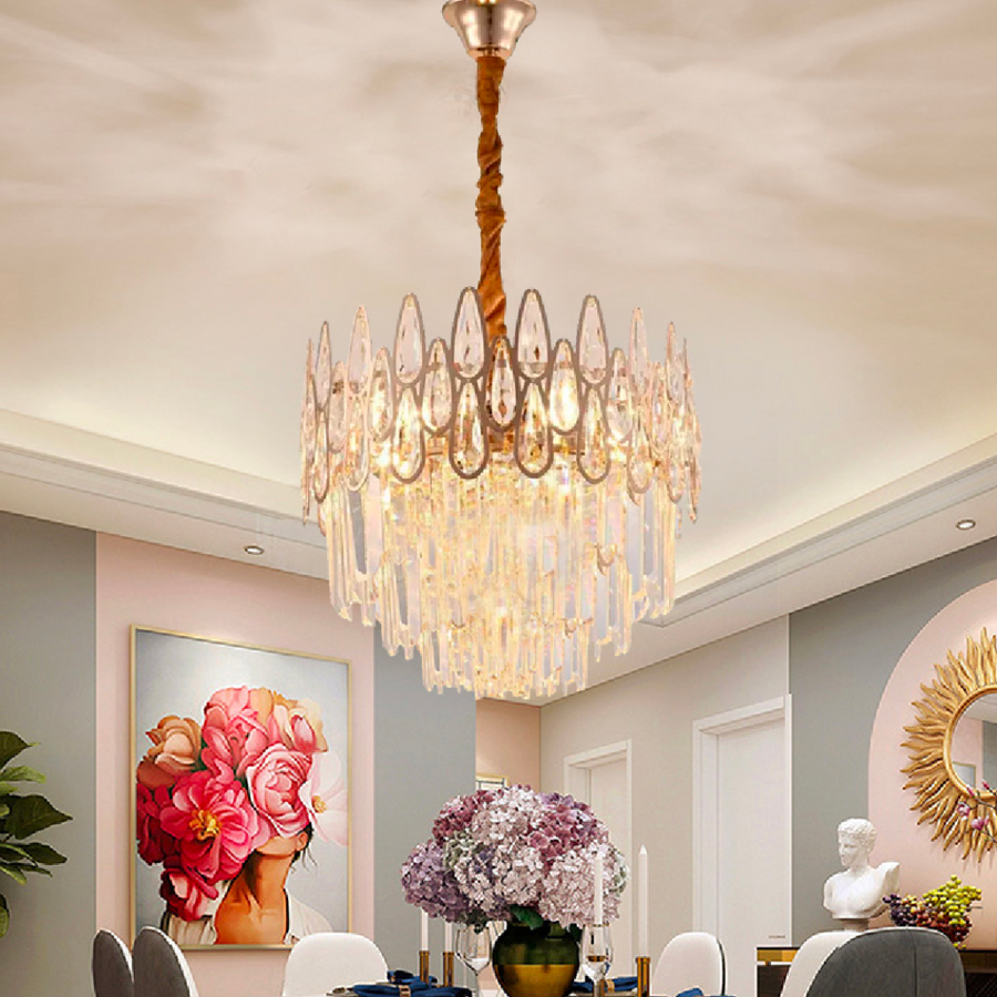 Crystal πολυέλαιος Alhambra Noble 5x E14, διάμετρος 40cm, γυαλιστερό χρυσό, ρυθμιζόμενο ύψος