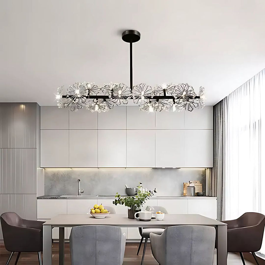 Cryordano Crystal πολυέλαιος Giordano, 16x G4, μήκους 120cm, μαύρο