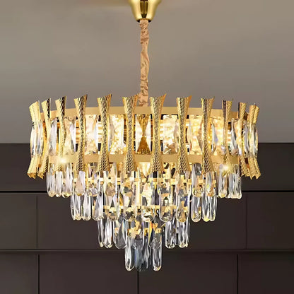 Crystal πολυέλαιος Buckingham Noble 5XE14, διάμετρος 40cm, χρυσός, ρυθμιζόμενο ύψος